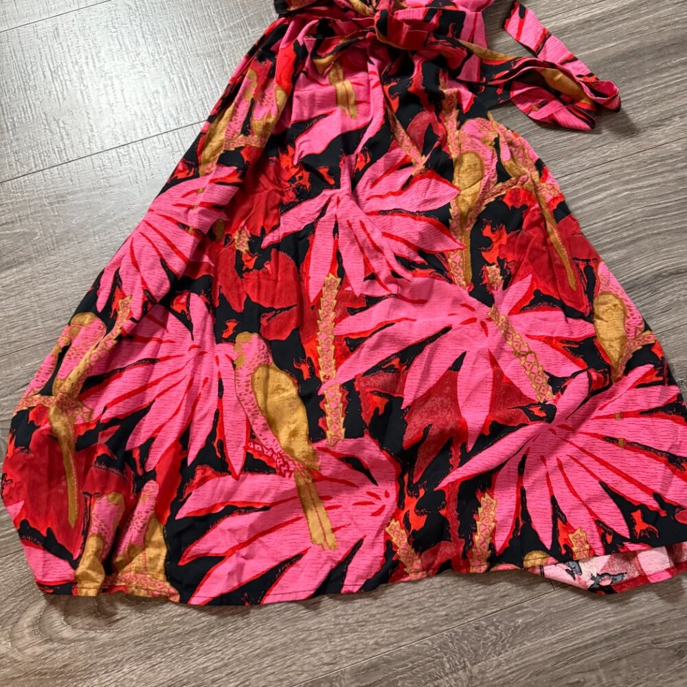 NWT J.Crew Faux‎ Wrap Midi Dress Floral Palm Print Women Size 12 - Picture 3 of 7